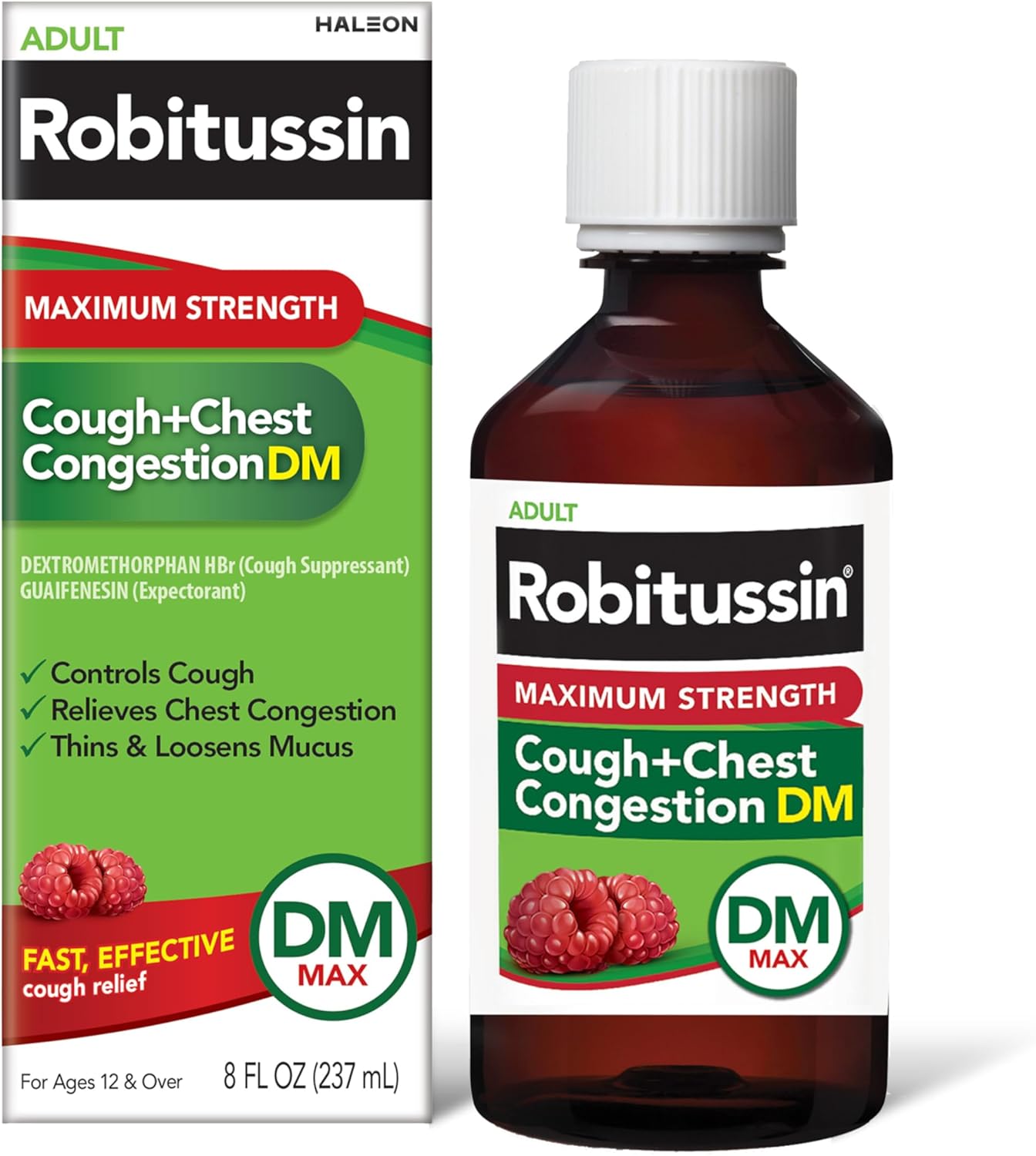 Robitussin Maximum Strength Elderberry Cough Plus Chest Congestion Dm, Cough Suppressant For Adults, Providing Liquid Cough And Chest Congestion Relief - 8 Fl Oz