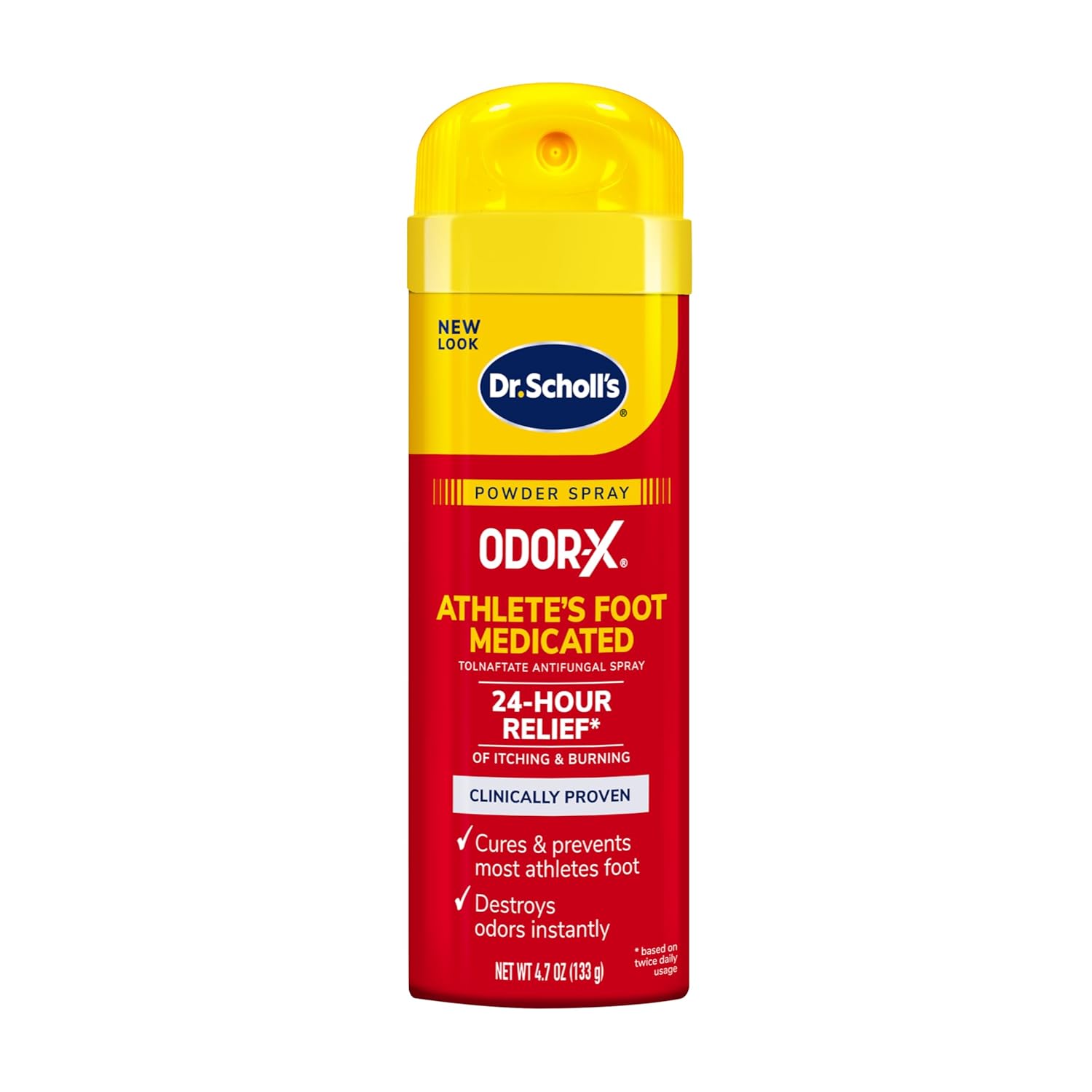 Dr. Scholl'S Odor-X Athlete'S Foot Medicated Powder Spray, 4.7 Oz // 24-Hour Relief Of Itching & Burning, Clinically Proven, Cures & Prevents Most Athlete'S Foot, Destroys Odors Instantly