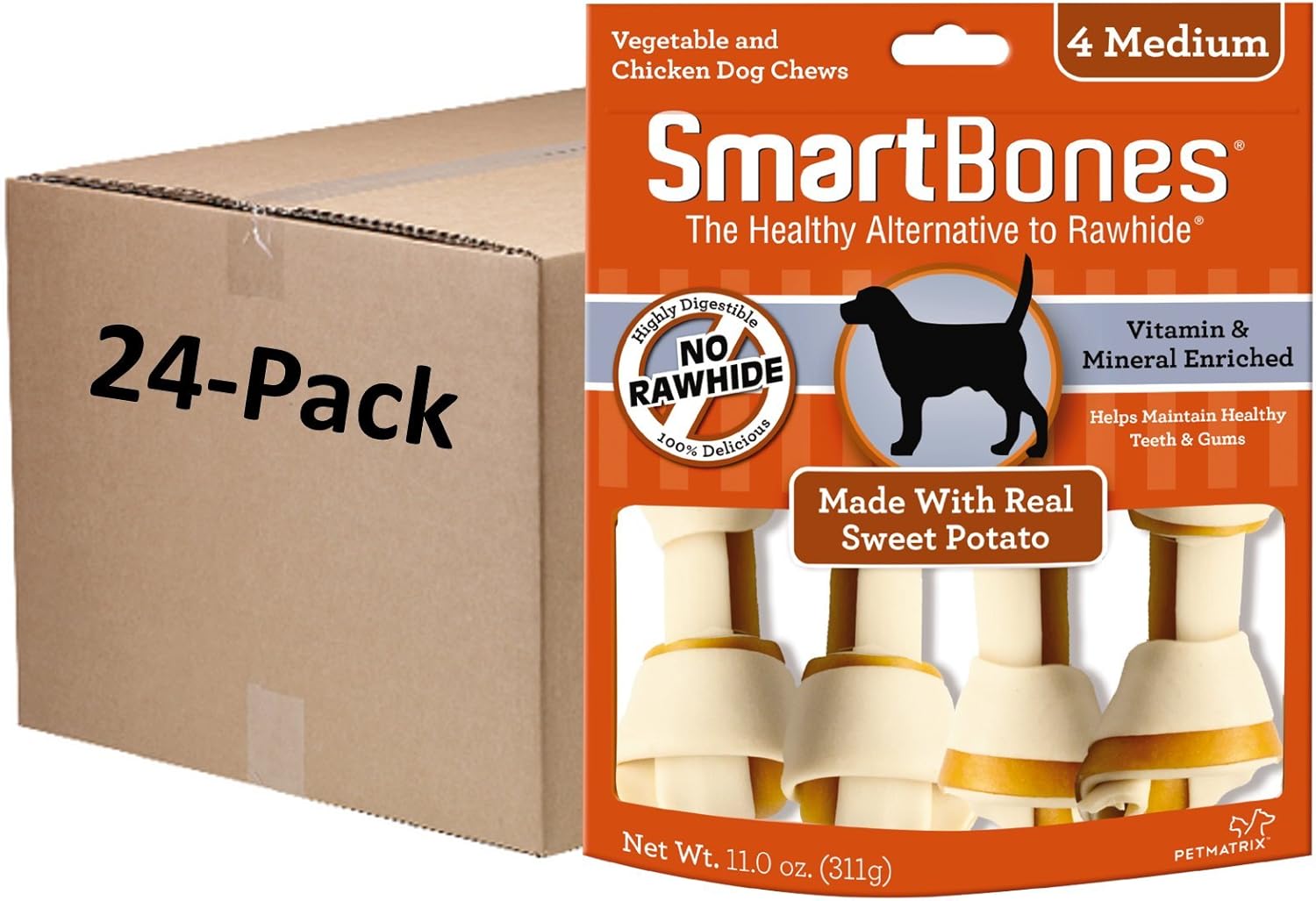 Smartbones Medium Chews, Treat Your Dog To A Rawhide-Free Chew Made With Real Meat And Vegetables