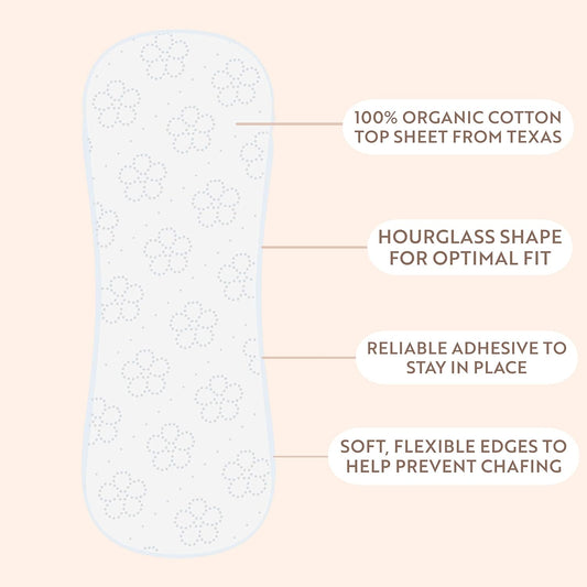 Organic Cotton Panty Liners, Unscented, Thin, Cruelty-Free, Daily, Breathable Organic Panty Liners for Women, Light Incontinence, Natural Pantyliners, Vegan Menstrual (Long, 50 Count)