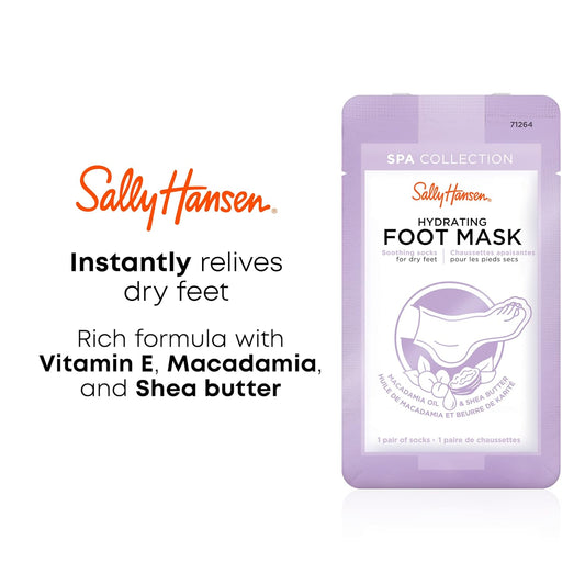 Sally Hansen Spa Collection, Hydrating Foot Mask, Soothing Socks for Dry Feet, Includes Vitamin E, Macadamia and Shea Butter : Beauty & Personal Care