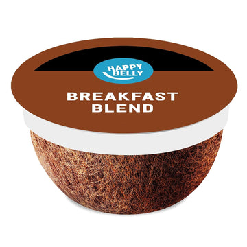 Amazon Brand - Happy Belly Breakfast Blend Coffee Pods, Light Roast, Compatible with K-Cup Brewer, 96 Count