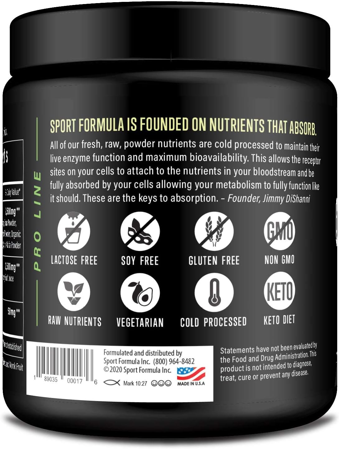 Sport Formula 99 Organic Greens Superfood Powder, Cold Pressed Vegan a