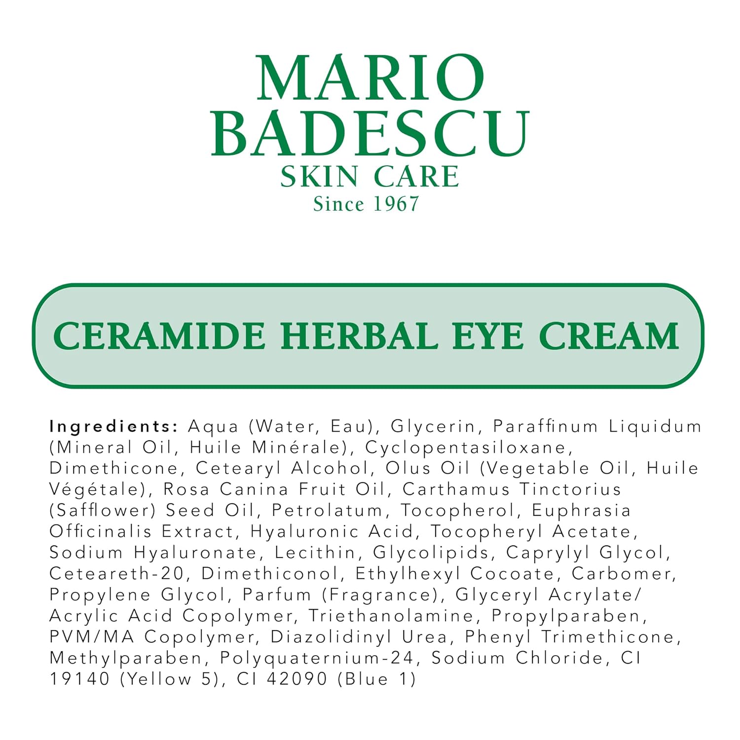 Mario Badescu Olive Eye Cream For Dry & Sensitive Skin | Rich Under Eye Cream With Olive Leaf Extract & Cocoa Butter | Nourishes Dry Under Eyes | 0.5 Ounce (Pack Of 1) : Beauty & Personal Care
