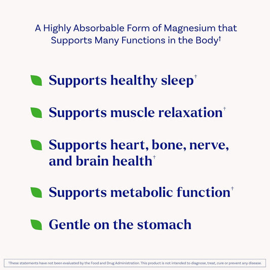 Natrol Magnesium Glycinate Supplements 240 Mg - High Absorption - Calm Magnesium Glycinate For Sleep - 60 Capsules, 30 Day Supply