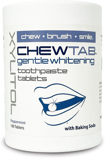 Chewtab Gentle Whitening Toothpaste Tablets 180 Count Refill (Peppermint)