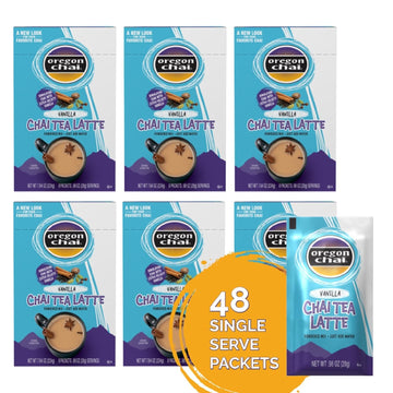 Oregon Chai Vanilla Dry Chai Latte Mix, 8 Count (Pack Of 6)