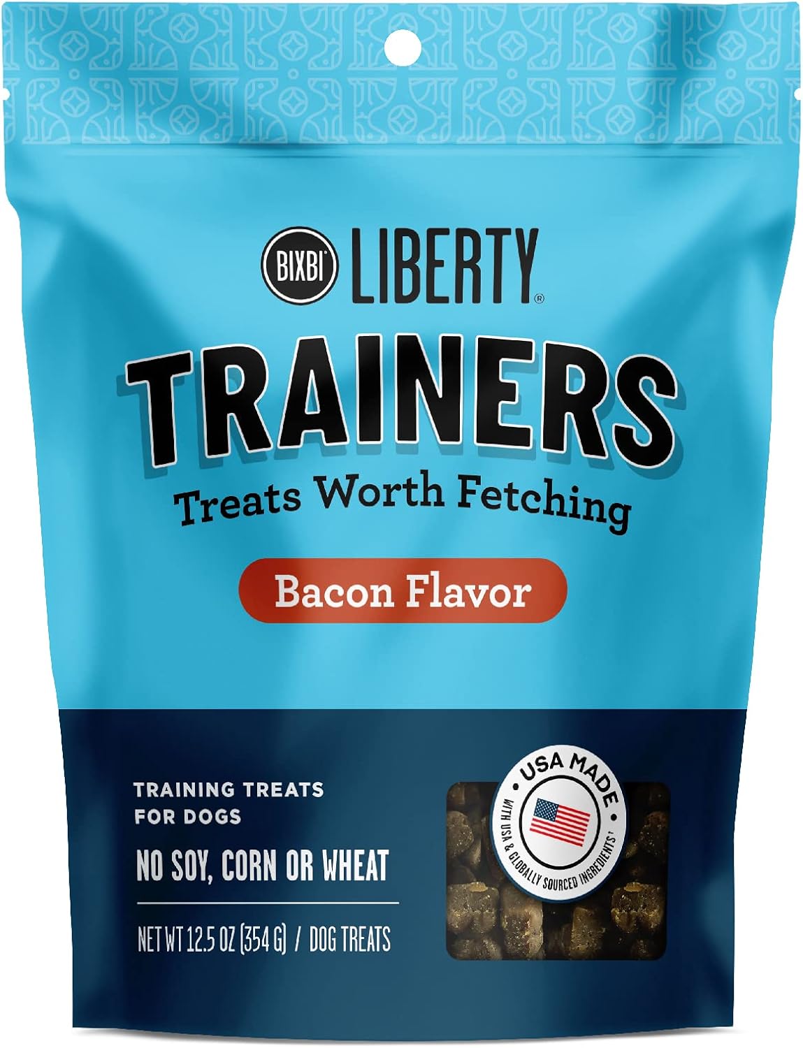 Bixbi Liberty Trainers, Bacon (12.5 Oz, 1 Pouch) - Small Training Treats For Dogs - Low Calorie And Grain Free Dog Treats, Flavorful Pocket Size Healthy And All Natural Dog Treats