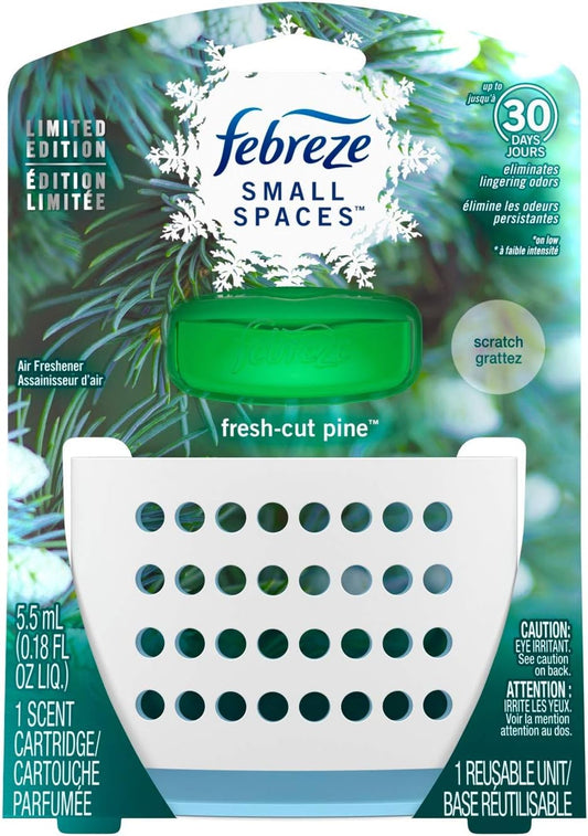 Febreze Small Spaces Air Freshener - Holiday Collection 2018 - Fresh-Cut Pine - Net Wt. 0.18 FL OZ (5.5 mL) Per Package - Pack of 3 Packages
