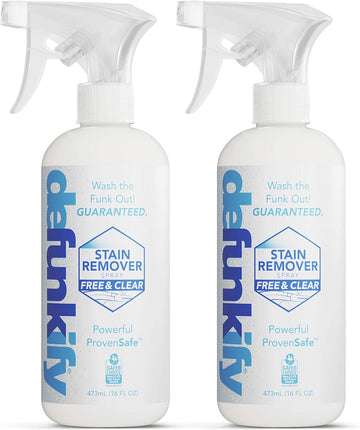 Defunkify Stain Remover Spray | Free & Clear Stain Remover for Clothes, Carpets, Car Seats & Couches - For All Types of Fabric | EPA Safer Choice - 16 fl oz (2-pack)