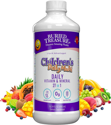 Buried Treasure Childrens Daily Multivitamin - 16 Servings Citrus Flavor, Essential Vitamin & Minerals