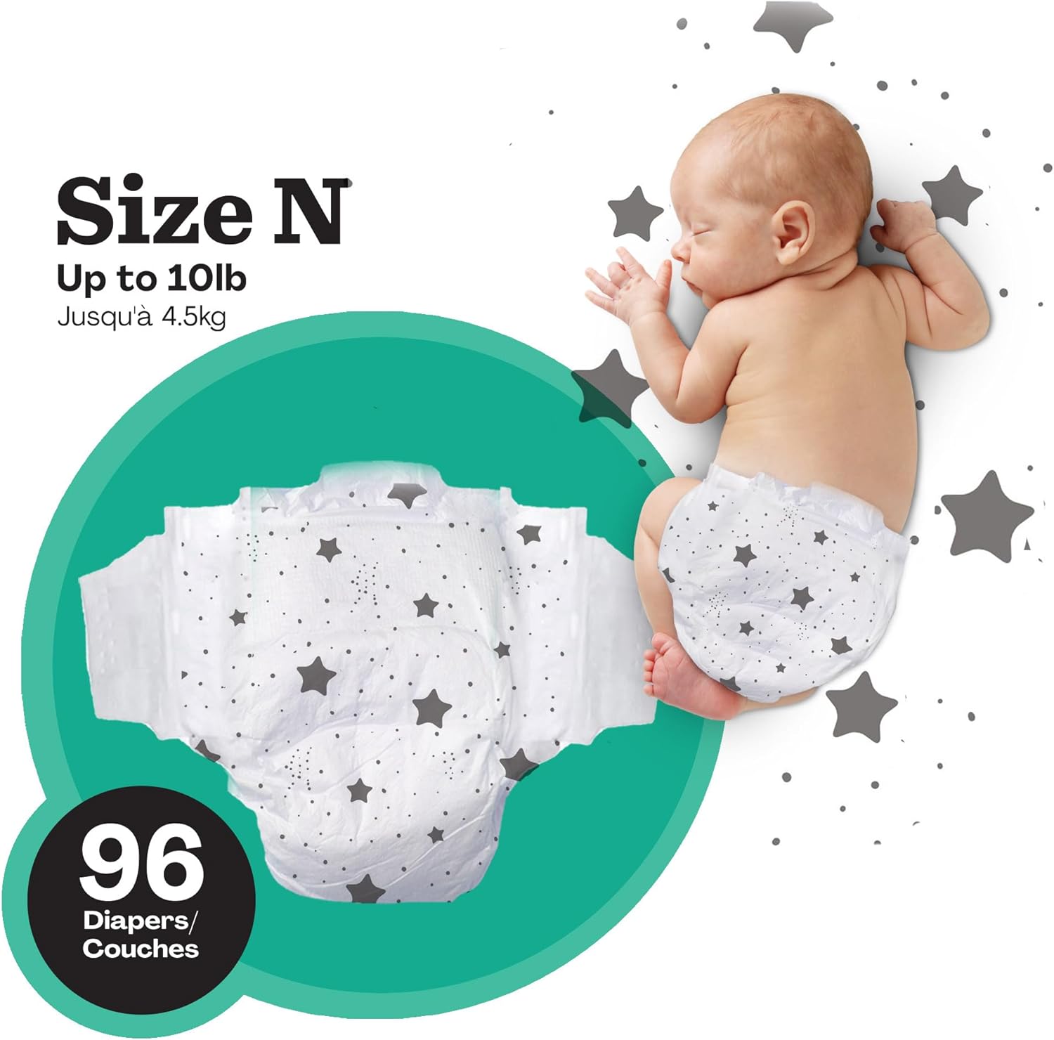 Hello Bello Diapers, Size NB (Up to 10 lbs) - 96 Count of Premium Disposable Baby Diapers in Umbrella & Koala Kids Designs - Hypoallergenic with Soft, Cloth-Like Feel : Baby