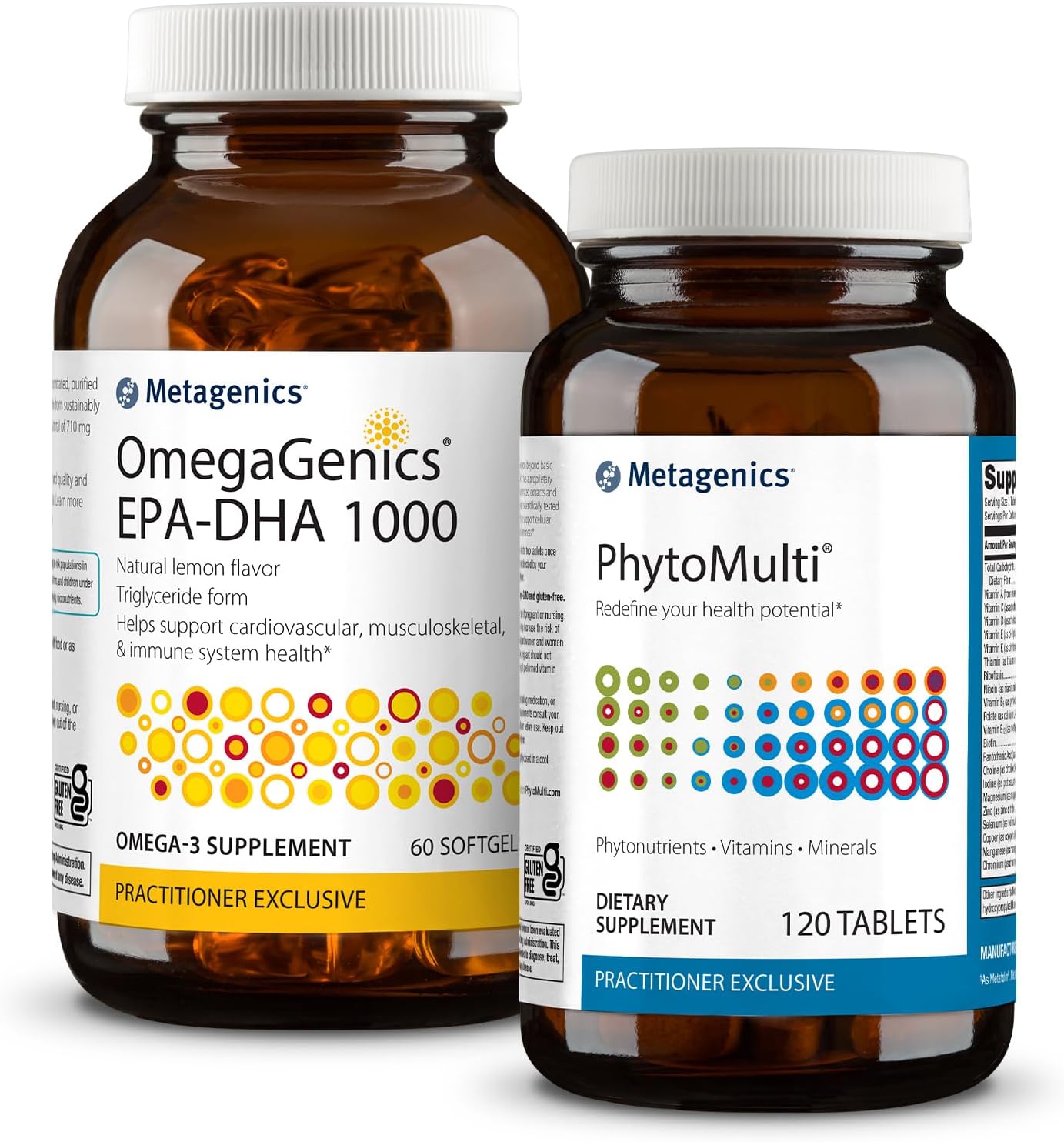 Metagenics Essential Wellness Duo: D3 10,000 + K - 60 Softgels & Phytomulti Without Iron - Daily Multivitamin For Overall Health & Aging - 60 Tablets