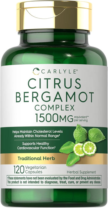 Carlyle Citrus Bergamot | 1500Mg Complex | 120 Capsules | Non-Gmo, Gluten Free Supplement