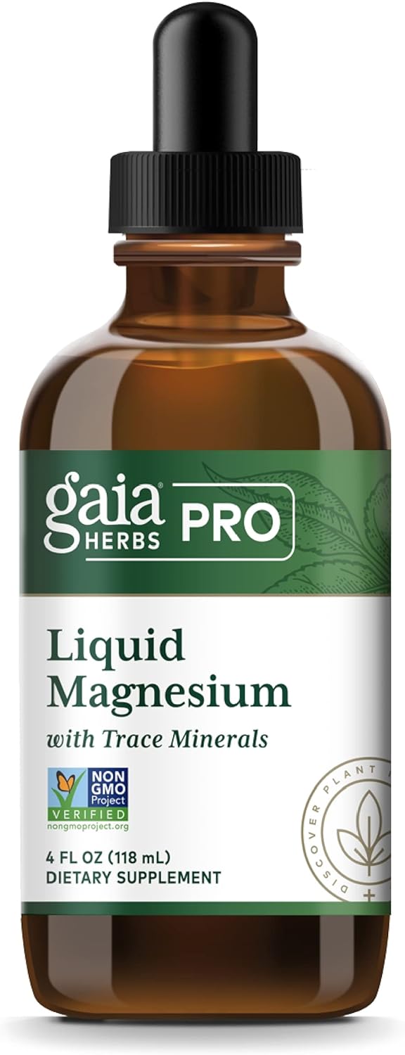 Gaia Herbs Pro Liquid Magnesium with Trace Minerals - Magnesium for Supporting DNA & Cellular Energy - with Magnesium, Chloride, Potassium & Trace Minerals - 4 fl oz (48 Servings)