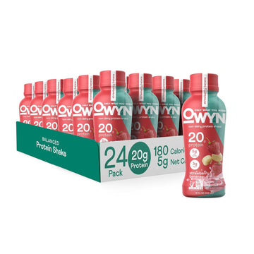 Owyn Only What You Need Vegan Protein Shake, Strawberry Banana, 20G Plant Based Protein, Omega-3, Prebiotic Supplements, Gluten-Free, Soy-Free, Non-Gmo (24 Pack) (Packaging May Vary)