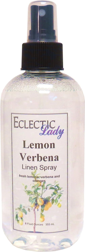 Lemon Verbena Linen Spray (Double Strength), 8 ounces - Eclectic Lady Sheet and Linen Spray - No Artificial Colors, Parabens, or Preservatives - Long-Lasting Scent for Bed, Fabric & Pillow