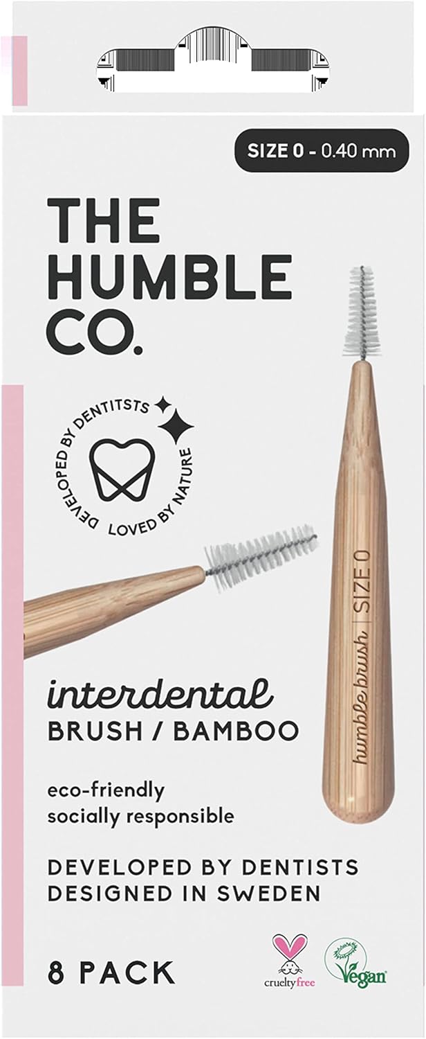 THE HUMBLE CO. - Bamboo Interdental Brushes - Size 0-0,4 mm - Developed by Dentists - Designed in Sweden - Sustainable & Reusable - Vegan & Cruelty-Free - Eco-Friendly Packaging - 8p : Amazon.co.uk: Health & Personal Care