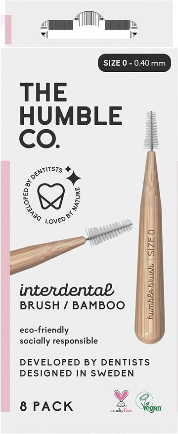 THE HUMBLE CO. - Bamboo Interdental Brushes - Size 0-0,4 mm - Developed by Dentists - Designed in Sweden - Sustainable & Reusable - Vegan & Cruelty-Free - Eco-Friendly Packaging - 8p : Amazon.co.uk: Health & Personal Care