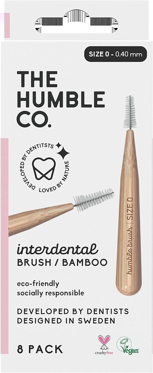 THE HUMBLE CO. - Bamboo Interdental Brushes - Size 0-0,4 mm - Developed by Dentists - Designed in Sweden - Sustainable & Reusable - Vegan & Cruelty-Free - Eco-Friendly Packaging - 8p : Amazon.co.uk: Health & Personal Care