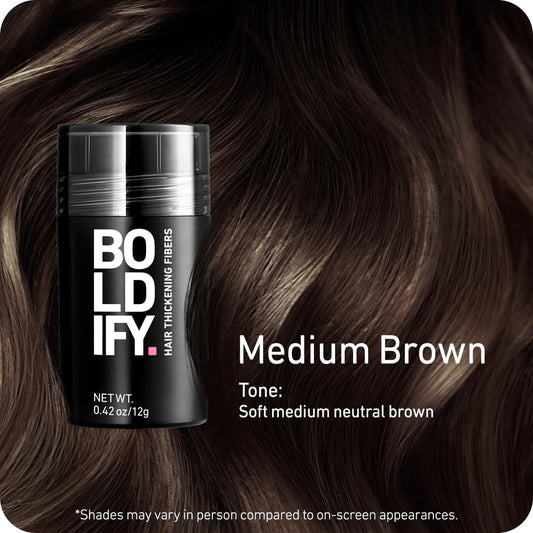 Boldify Hair Fibers (28G) - Fill In Thinning And Fine Hair For An Instantly Fuller, Thicker Look - 14 Shades For Women & Men - Dark Gray