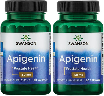Swanson Apigenin-Bioavonoid Supplement Natural Prostate Support-Metabolism & Nerve Health Support-Can Support Sleep & Relaxation 90 Caps, 50mg Each 2 Pack