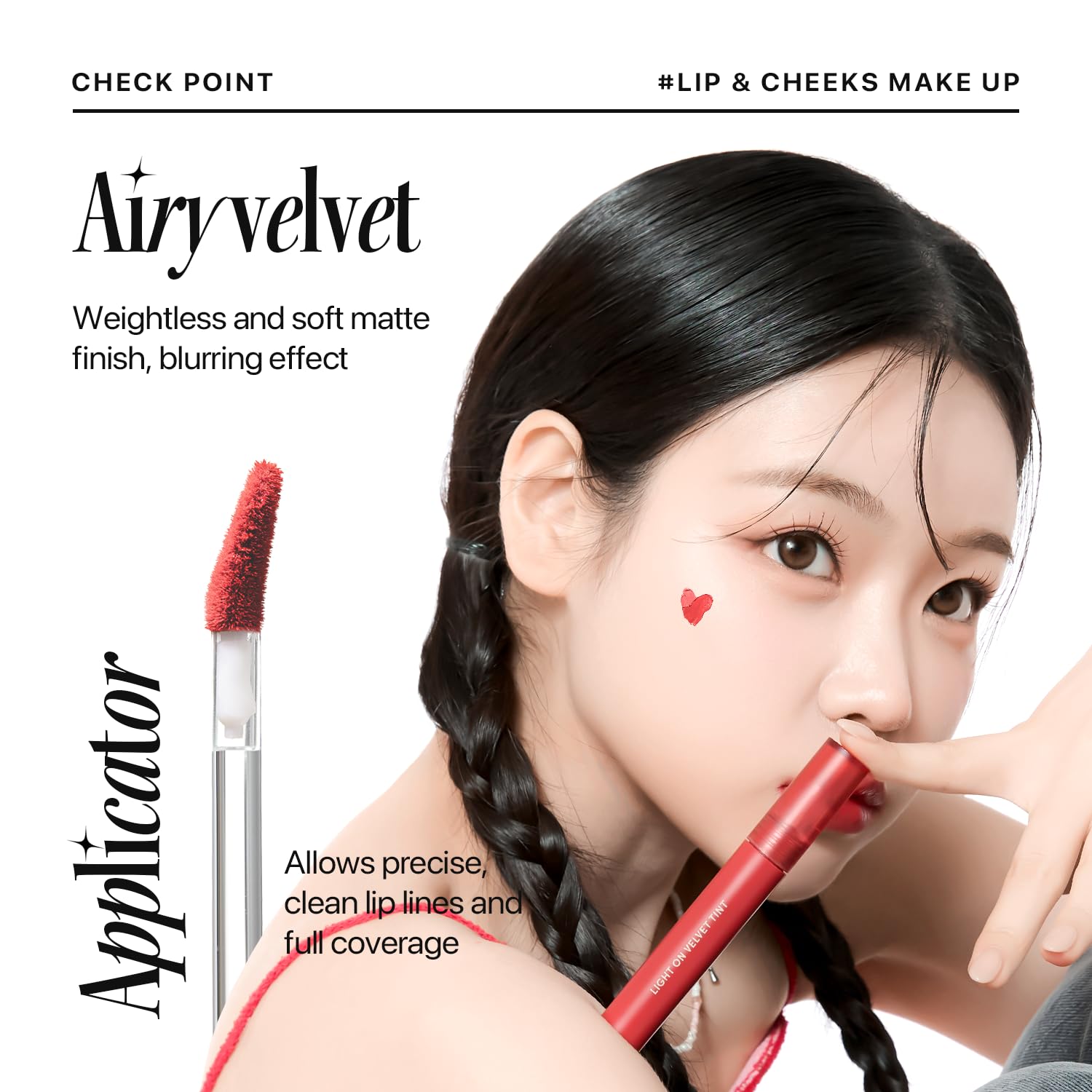 Nature Republic Light On Velvet Tint (01 Fresh Lychee), Liquid Lipstick, Lip Tint, Blur Effect, Lip& Cheek, Nude Lip,Soft Creamy Matte Finish Lip, Velvety, Lip Stain, High Pigment, Korean Lip Makeup