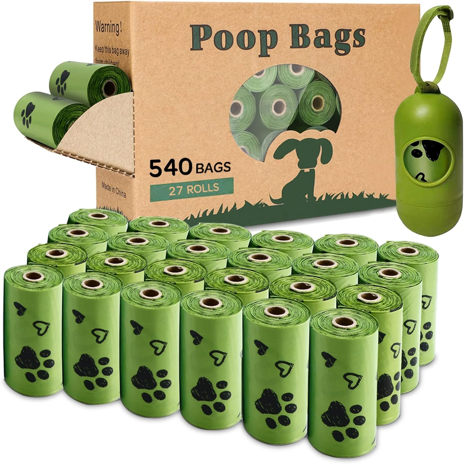 Dog Poop Bag, 540 Counts Biodegradable Dog Waste Bags With 1 Dispenser, Eco-Friendly Leak-Proof Pet Poop Bags For Doggy | Scented