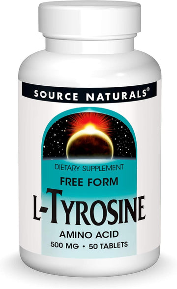 Source Naturals L-Tyrosine -Free Form Amino Acid Supplement - 50 Tablets