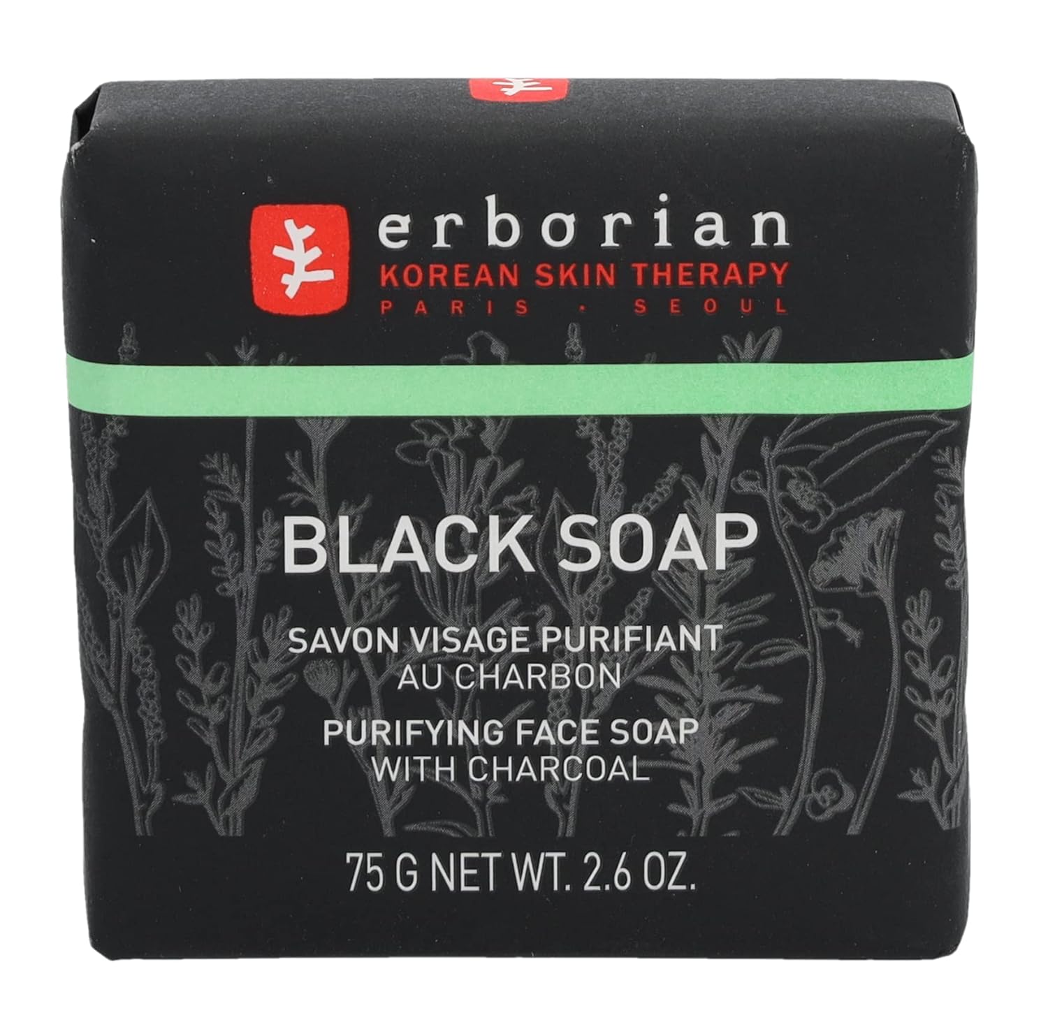 Erborian - Black Purifying Face Soap with Charcoal - Korean Skincare - 2.6 oz : Beauty & Personal Care