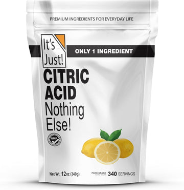 It'S Just - Citric Acid, Food Grade Flavor Enhancer Powder, Non-Gmo, Great For Cooking, Cleaning, Bath Bombs, Natural Preservative (12 Ounces)