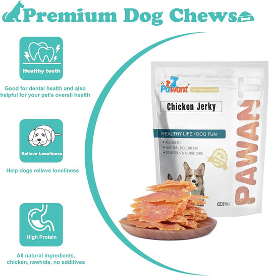 Chicken Jerky for Dogs Treats Training Snacks Dog Chew Treats Rawhide Free for Small and Large Dog 2lb/908g