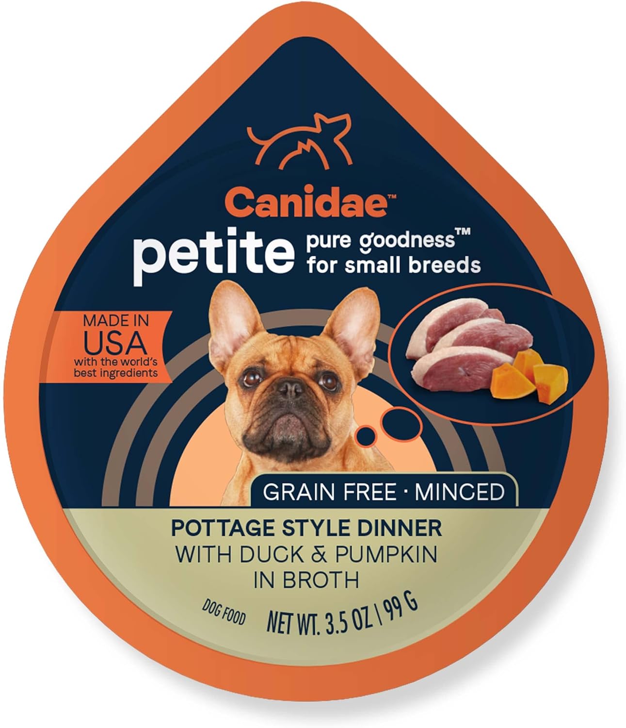 Canidae Pure Petite Small Breed Cup Minced with Duck & Pumpkin Dog Wet (12) 3.5 oz
