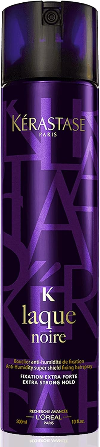 Kérastase Coiffage Couture, Extra-Strong Holding Hair Spray, Long-Lasting Shape Memory, For All Hair Types, Humidity Resistant & Residue-Free, Laque Noire, 300Ml
