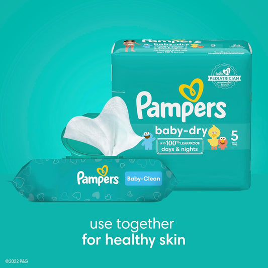 Pampers Baby Dry Diapers - Size 5, 132 Count, Absorbent Disposable Diapers