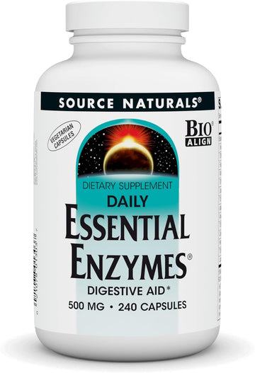 Source Naturals Essential Enzymes In Vegetarian Capsules, Digestive Aid* 500 Mg - 240 Capsules