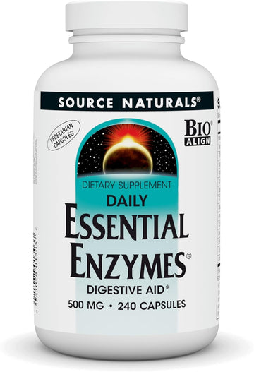 Source Naturals Essential Enzymes In Vegetarian Capsules, Digestive Aid* 500 Mg - 240 Capsules