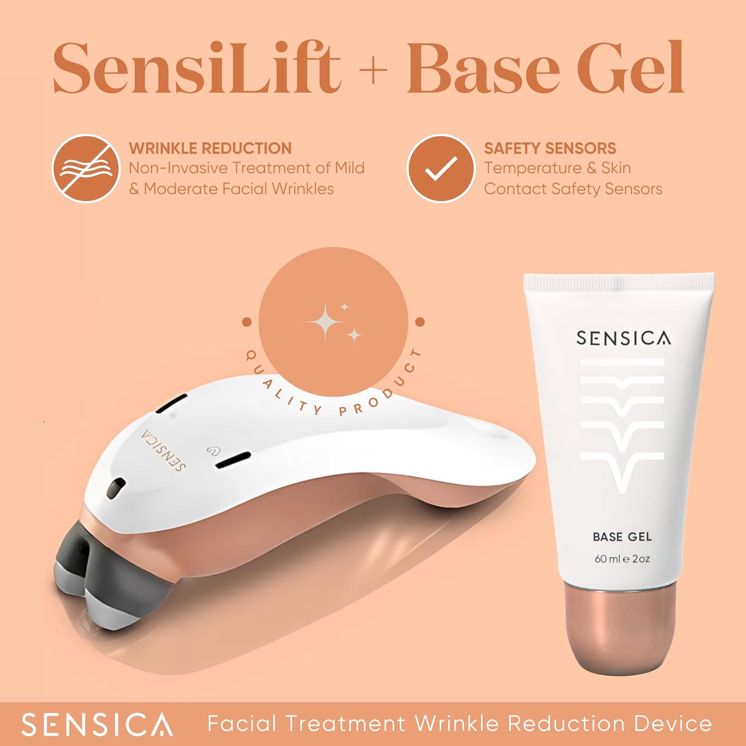 Sensica SensiLift Dynamic Radio Frequency Anti Aging Skin Tightening Device - RF Facial Message, Smart Temperature Sensors, Lifts & Tightens Skin, Collagen Production Boost - With Base Gel : Amazon.co.uk: Beauty