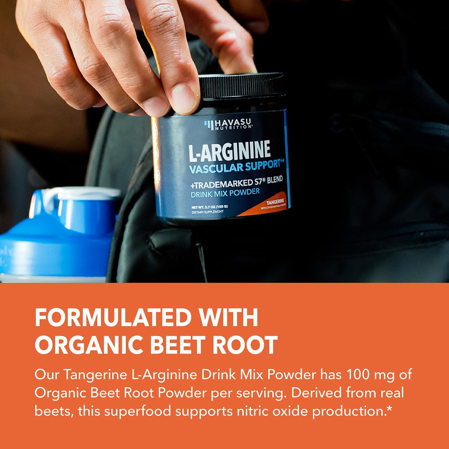 L Arginine Powder Nitric Oxide Supplement for Men and Women - Pre Workout and Post Workout Support with L-Arginine L Citrulline and Organic Beet Root Powder - Endurance and Performance - Tangerine : Health & Household