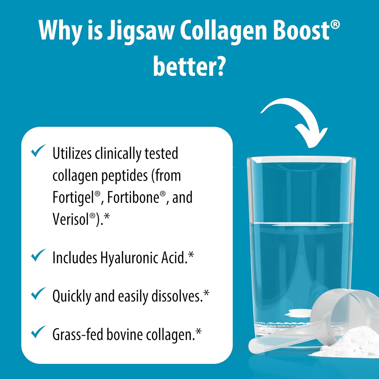 Jigsaw Health Collagen Boost | Promotes Healthy Joints, Cartilage, Skin, And Hair | 30 Servings : Health & Household