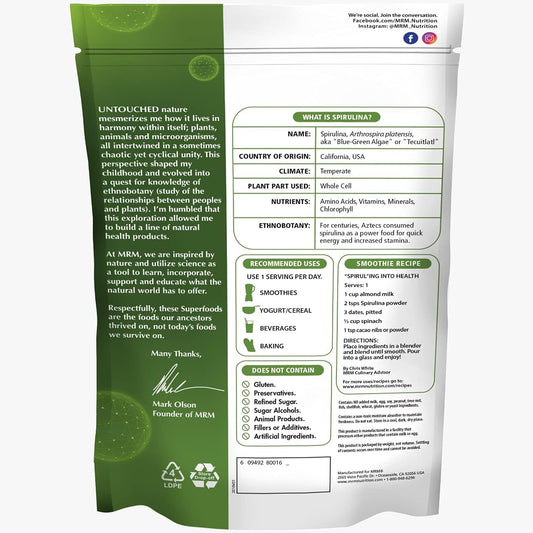 MRM Super Foods - Spirulina Powder, 8.5 Ounce