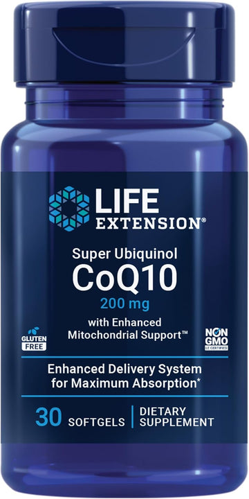 Life Extension Super Ubiquinol Coq10 With Enhanced Mitochondrial Support – 200 Mg, Shilajit – Promotes Heart Health, Cell Energy, Oxidative Stress – Gluten-Free, Non-Gmo – 30 Softgels