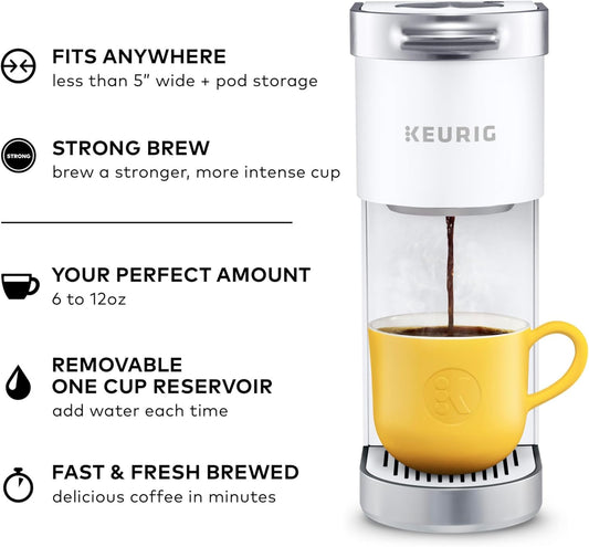 Keurig K-Mini Plus Single Serve K-Cup Pod Coffee Maker, Matte White