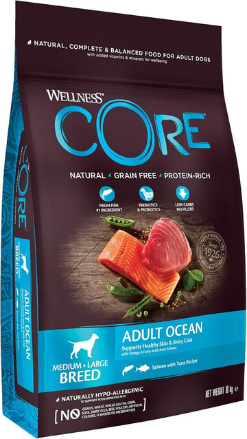 Wellness CORE Adult Ocean, Dry Dog Food, Dog Food Dry For Healthy Skin and Shiny Coat, Grain Free, High Fish Content, Salmon & Tuna, 10 kg?10746