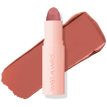 Wet N Wild Mega Last Rich Satin Lip Color, Rich Creamy Color With Satin Finish, Infused With Vitamin E & Moisturizing Argan Oil, Lightweight, Silky-Smooth, Vegan & Cruelty-Free - Hush Lil' Beige