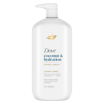 Dove Conditioner Coconut & Hydration Pack Of 4 For Dry Hair Conditioner With Coconut Oil, Jojoba Oil & Sweet Almond Oil 31 Oz