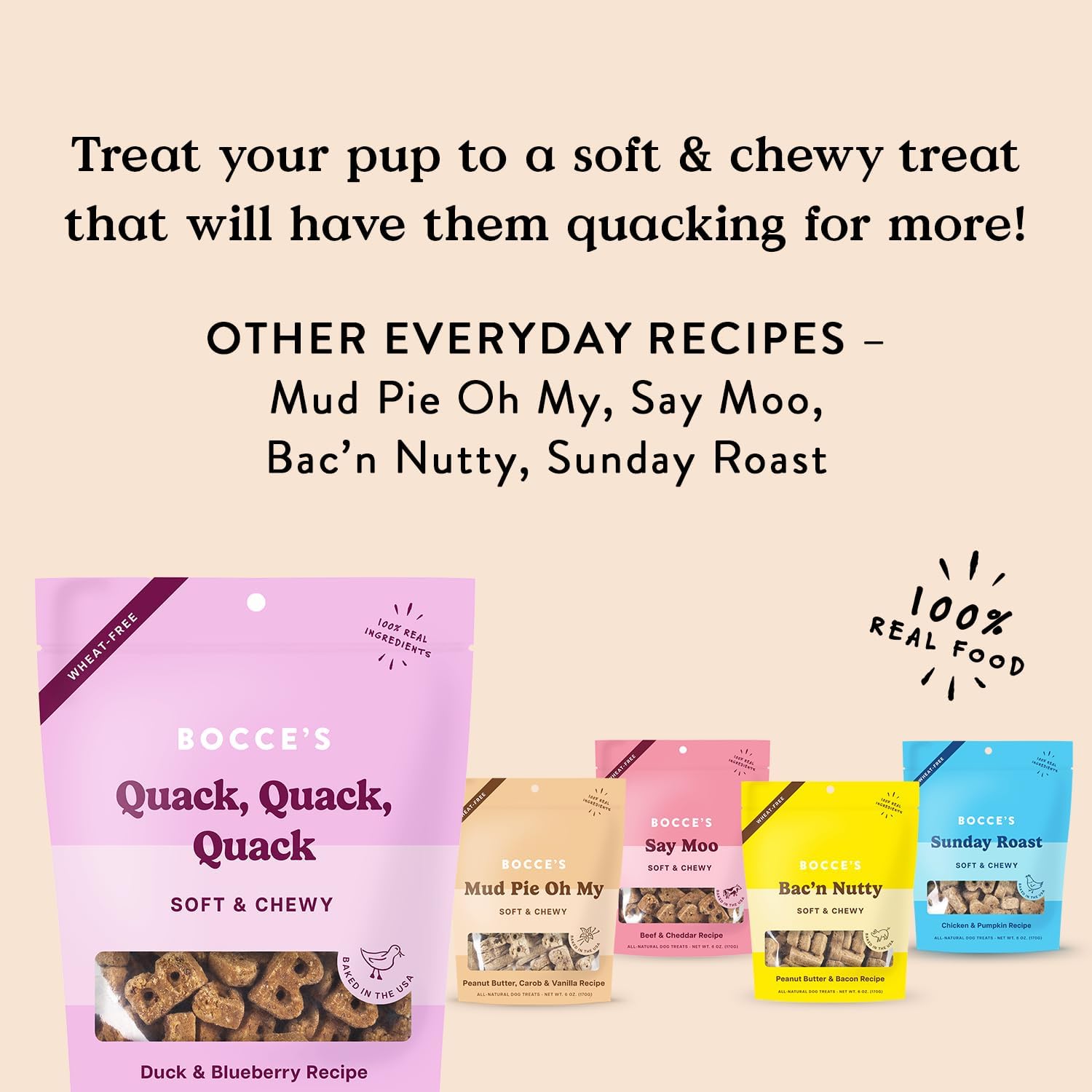 Bocce's Bakery - The Everyday Menu: Wheat Free, Soft & Chewy Dog Treats, 6 oz : Pet Supplies
