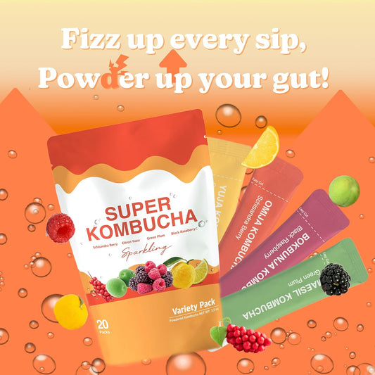 Dalamhari Kombucha Powder | Variety Pack 20T | Schisandra Berry Green Plum Black Raspberry Citron Yuzu | Kombucha Drink Probiotic Soda Urban Remedy Kombucha Synergy Scoby Kombucha Starter Kit Adaptogen Drink Health Ade Kombucha Tea Bubbly