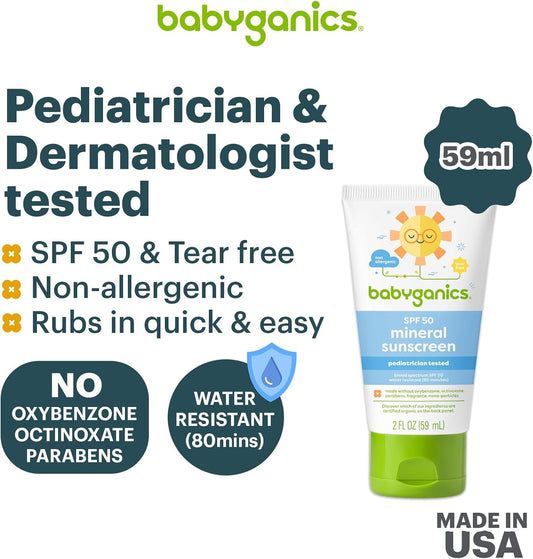 Babyganics Baby Sunscreen Spray Spf 50, 6Oz Spray Bottle + Natural Insect Repellent 6Oz Spray Bottle Combo Pack