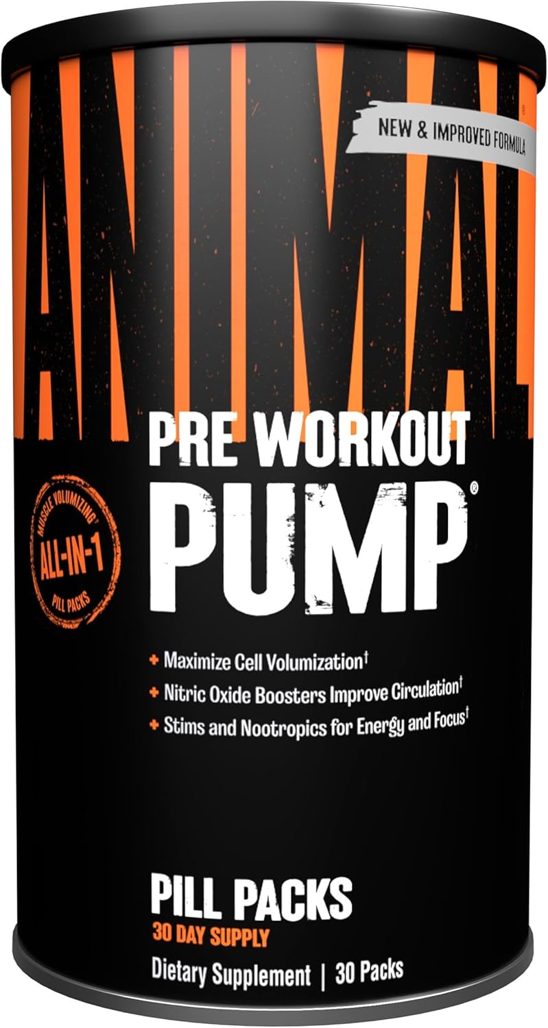 Animal Pump – Preworkout - Vein Popping Pumps – Energy And Focus – Creatine – Nitric Oxide – Easy To Remove Stimulant Pill For Anytime Workouts – 30 Count (Pack Of 1)